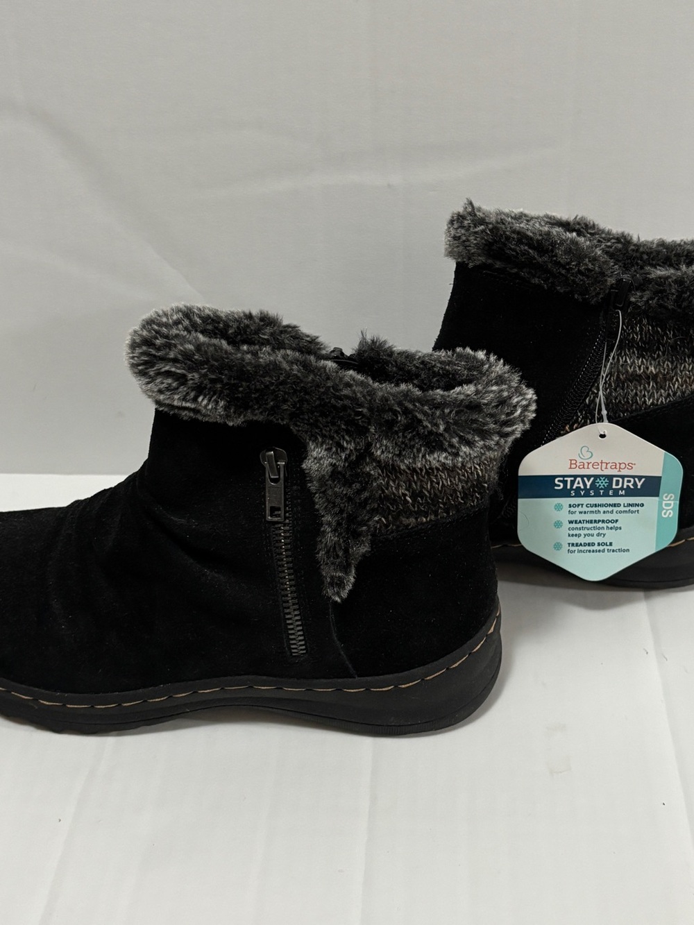 Baretraps Stay Dry Waterproof Faux Fur Ankle Boots NWT Women’s Size 9